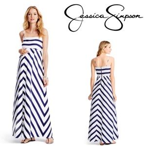 Jessica Simpson White and Navy Dress